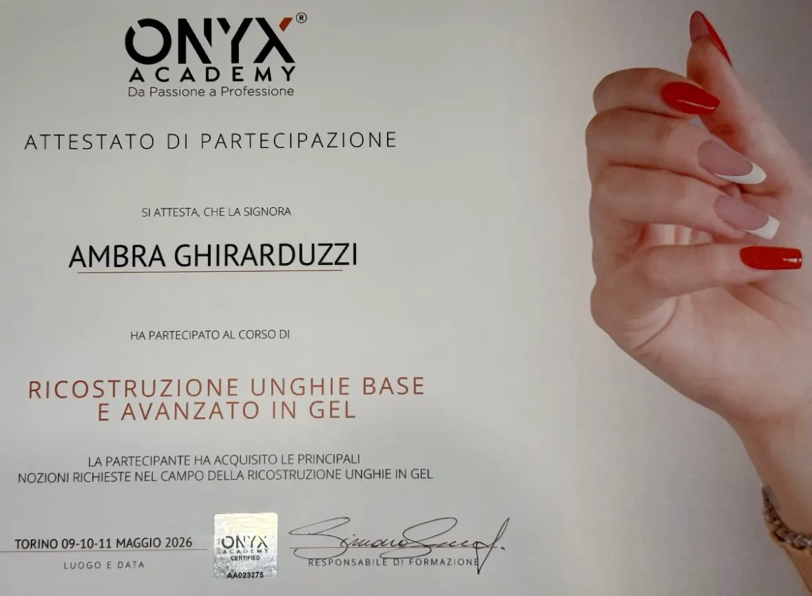 certificato di ambra ghirarduzzi