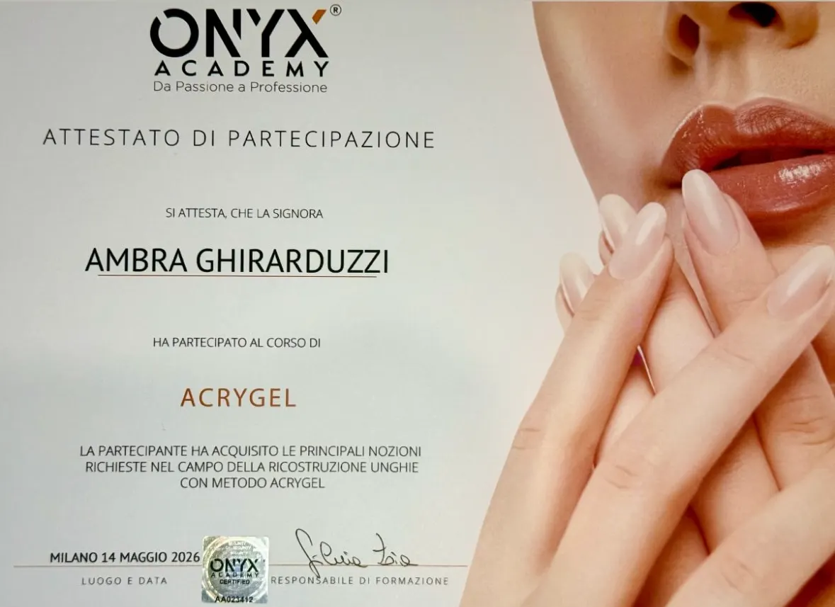 certificato di ambra ghirarduzzi