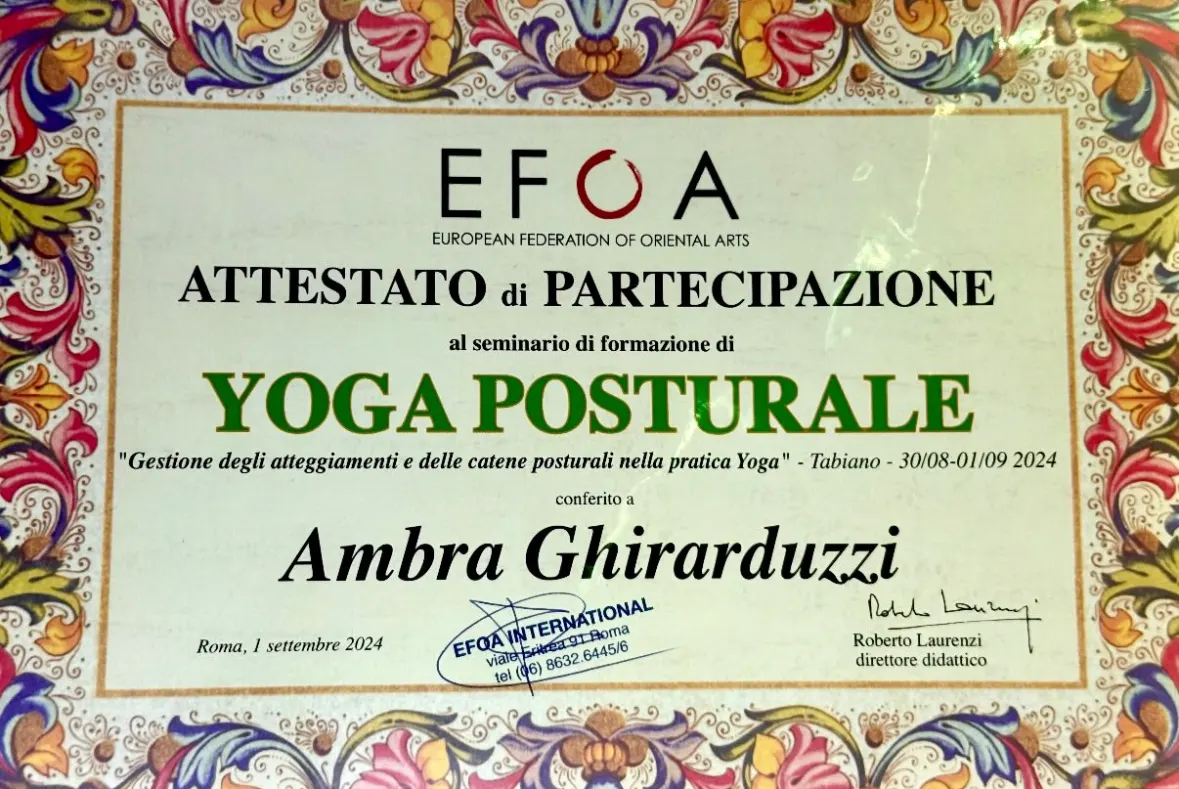 certificato di ambra ghirarduzzi