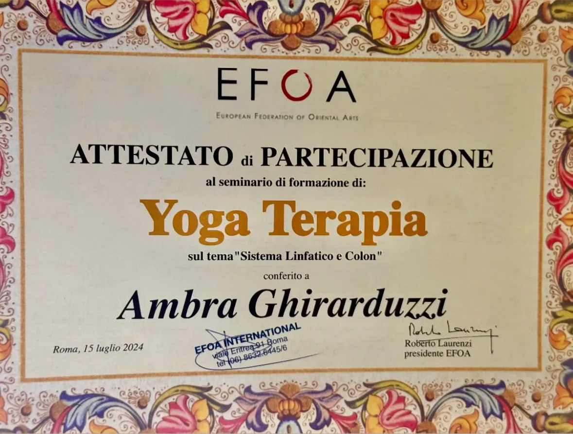 certificato di ambra ghirarduzzi